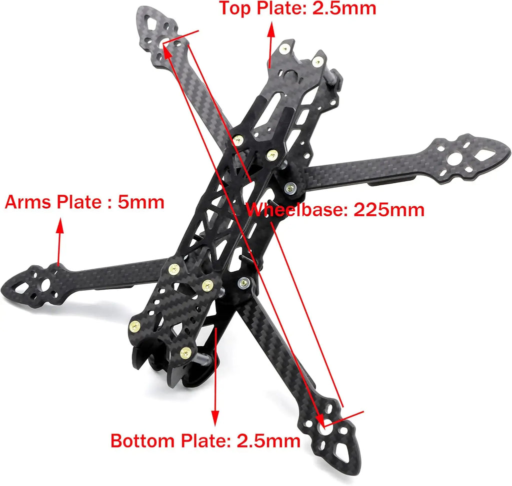 Mark4 V1 HD 5/6/7/8 Inch FPV Racing Drone Frame Kit Wheelbase 3K Carbon Fiber with 5mm Arm for RC Freestyle FPV DIY